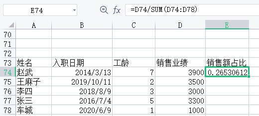 銷售占比怎么算？excel銷售額所占百分比計算公式和教程是什么？