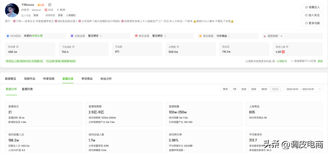 帶貨平臺排行榜前十（2022年12月抖音帶貨TOP10排行榜）